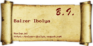 Balzer Ibolya névjegykártya